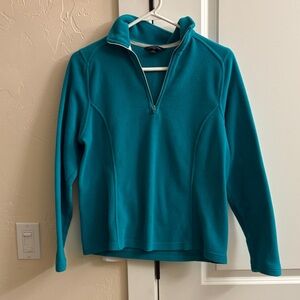 Lands' End Turquoise Women's Quarter-Zip Sweater